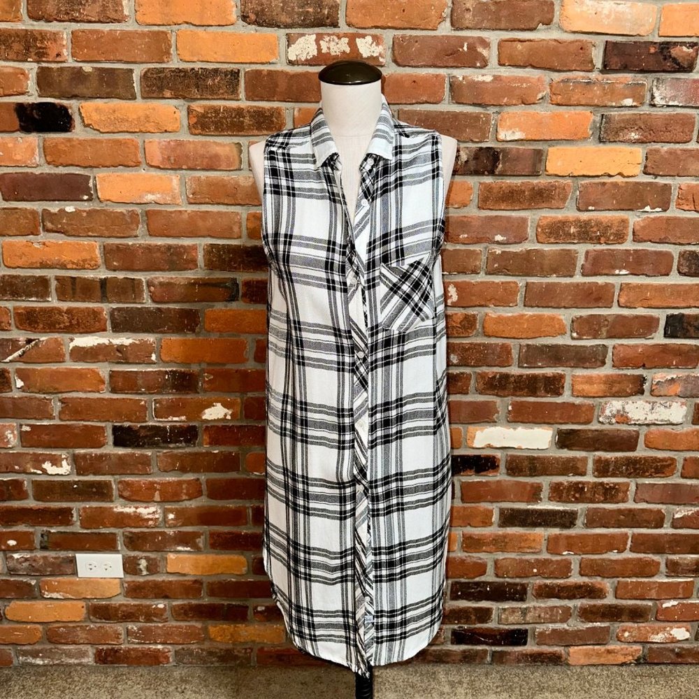 Rails Jordyn Sleeveless Button Up Striped Flannel… - image 8